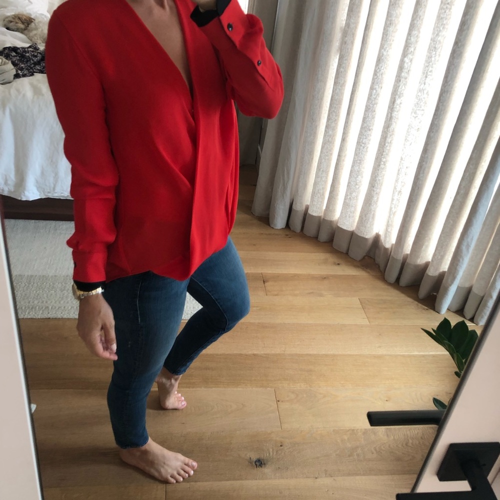 Red Rag & Bone silk blouse, XXS